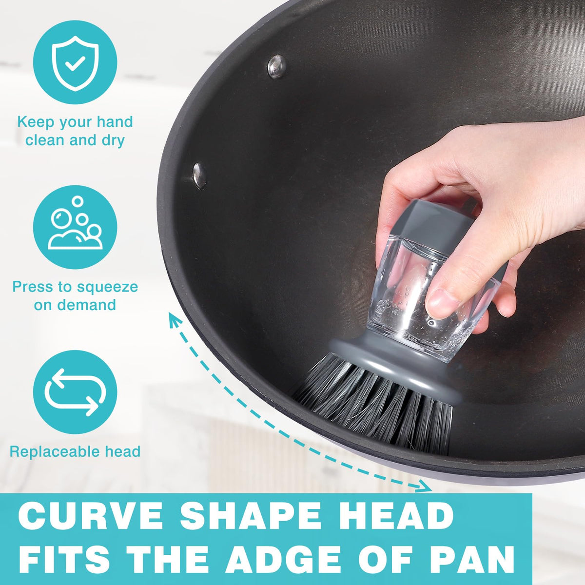 Dish Brush, Dish Scrubber & Dish Scrub Brush for Kitchen Sink
