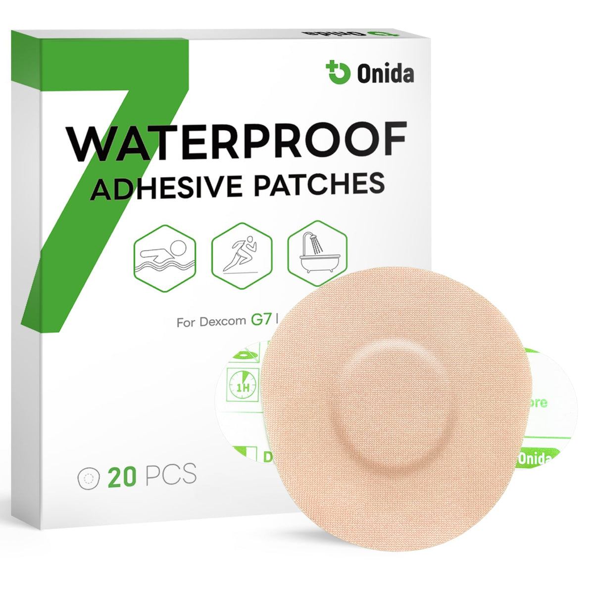 Onida Dexcom G7 Over Patches 20PCS Waterproof CGM Covers for G7 & Stelo