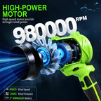 Cordless Leaf Blower Lightweight Handheld Blowers for Lawn Care, Green
