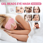 2PCS Gel Eye Mask Reusable Cold Therapy Gel Bead Eye Mask for Puffiness/Dark Circles/Eye Bags/Dry Eyes/Headaches/Migraines/Stress Relief, Cold Compress Mask (Pink)