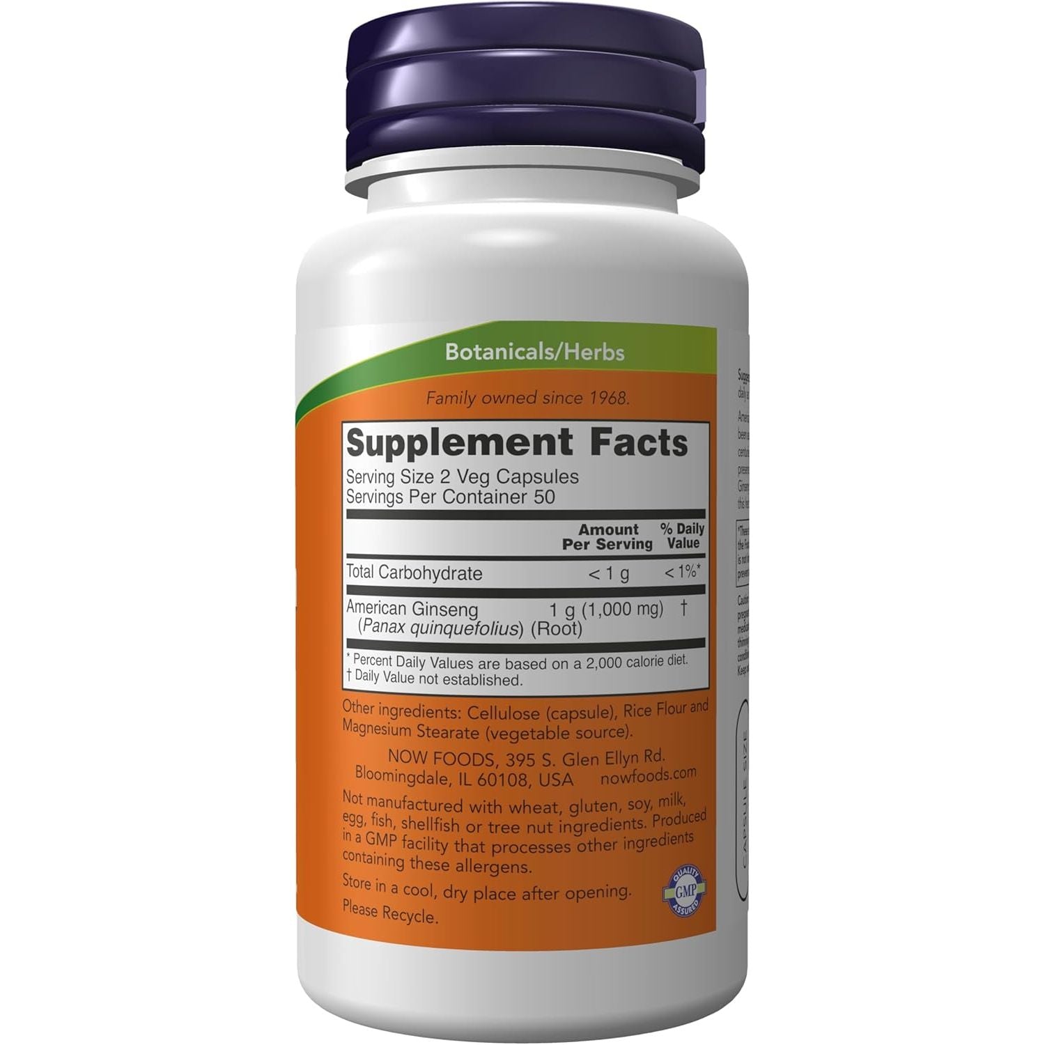Buy now NOW Foods Supplements, American Ginseng (Panax quinquefolius) 500 mg, Herbal Supplement, 100 Veg Capsules at indiglob india
