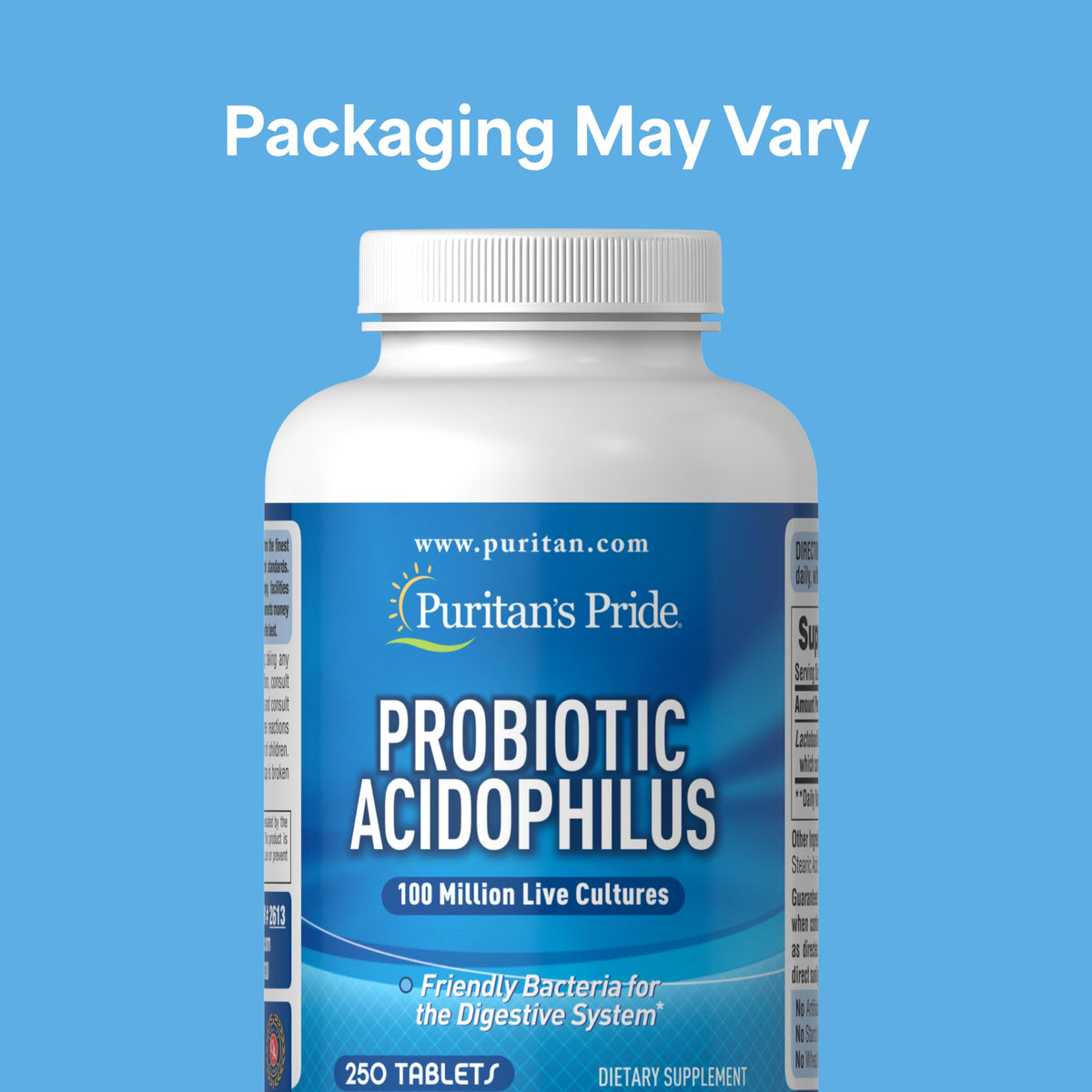 Puritan's Pride Daily Probiotic Acidophilus, 8 Month Supply, 250 Tablets