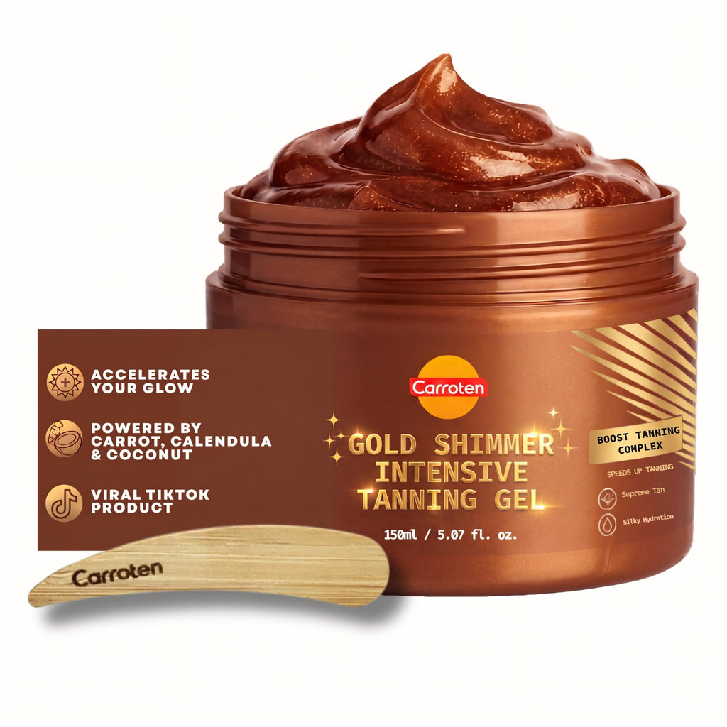 Carroten Intensive Tanning Gel, Browning Tan Accelerator, 5 oz | Non-Greasy, Water-Resistant with Carrot and Coconut Oil, Vitamin A & E For Moisture & Hydration, Made in Greece