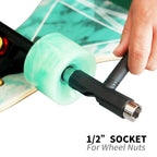 Skate Tool All-in-One, Skateboard Tool Roller Skate Tool T Tool for Skateboard, Muti-Function Portable Skateboard Longboard Accessory with T-Type Allen Key and L-Type Phillips Head Wrench Screwdriver