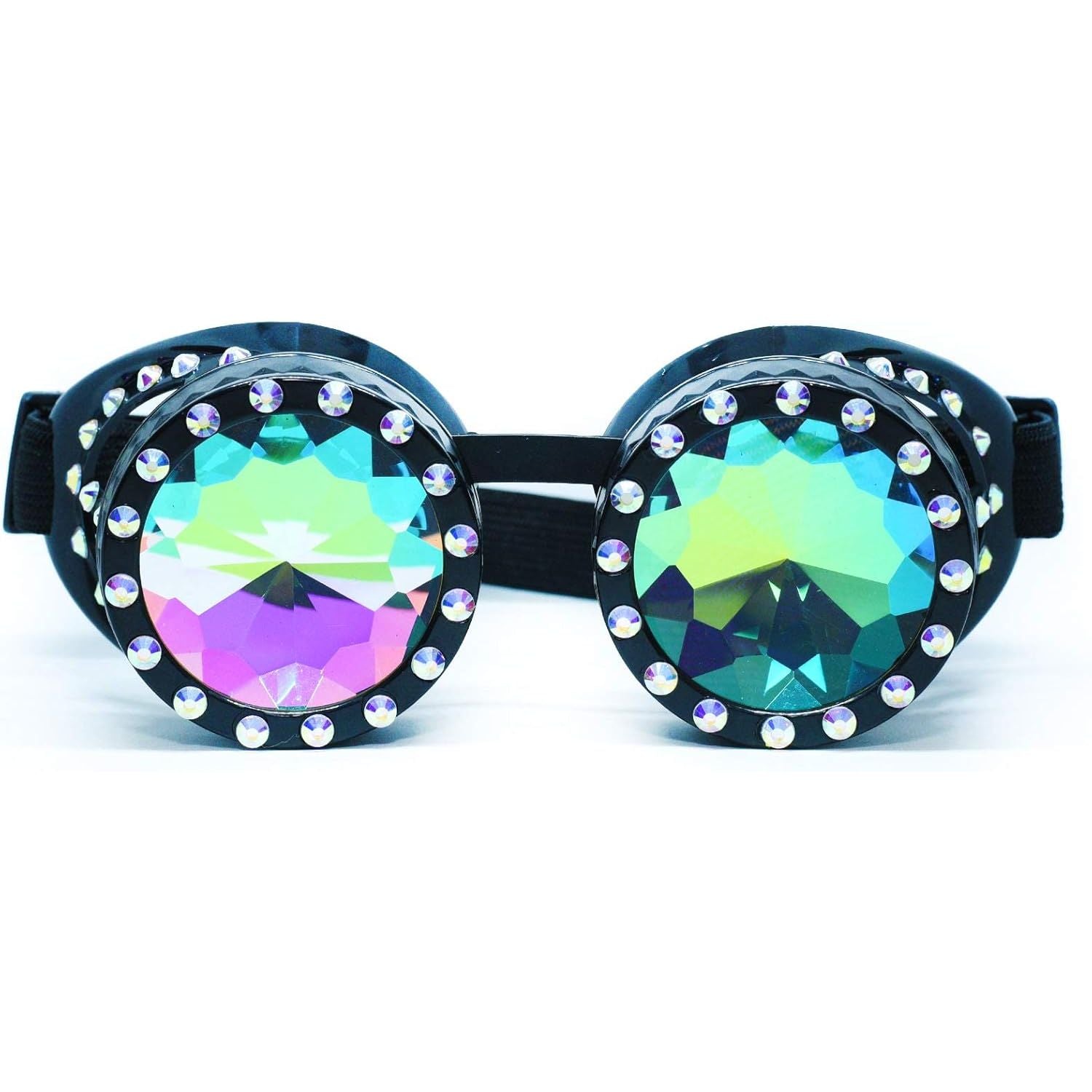 Buy now SoJourner Bags Kaleidoscope Glasses - Trippy Psychedelic Rave Goggles - Funky Prism Glasses For Raves - Festival Accessories Black at indiglob india