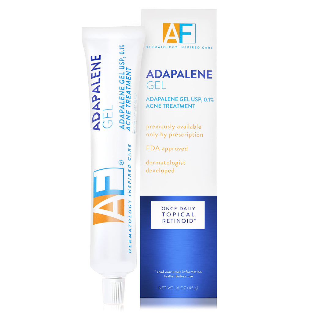 Acne Free Adapalene Gel 0.1%, Once-Daily Topical Retinoid Acne Treatment, Dermatologist Developed, Unclogs Pores and Clears Acne, Prevents and Improve Whiteheads and Blackheads, 0.5 Ounce