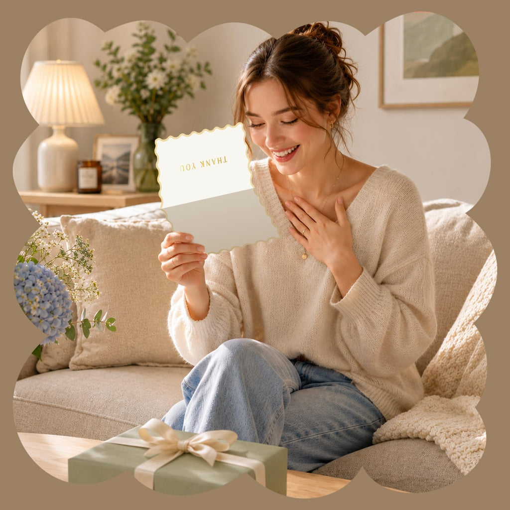 Thank You Cards Set of 30 With Envelopes and Stickers - Elegant Blank Cards
