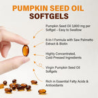 Pumpkin Seed Oil with Saw Palmetto & Biotin for Hair Growth, 240 Softgels