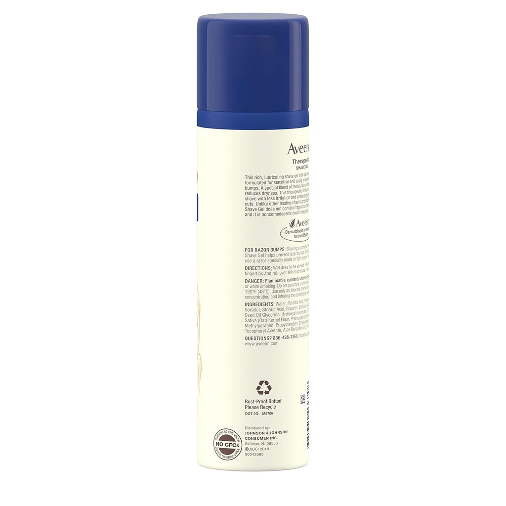 Buy now Aveeno Therapeutic Shave Gel with Oat and Vitamin E to Help Prevent Razor Bumps and Soothe Dry and Sensitive Skin, No Added Fragrances and Non-Comedogenic, 7 oz at indiglob india