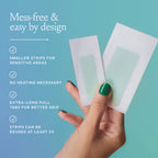 Billie Wax Kit - Face & Bikini - 32 wax strips - 6 post-wax serum wipes | Soft wax strips for hair removal, Lasts up to 4 weeks, No heat, Made with avocado oil, Includes post-removal wipes, Vegan
