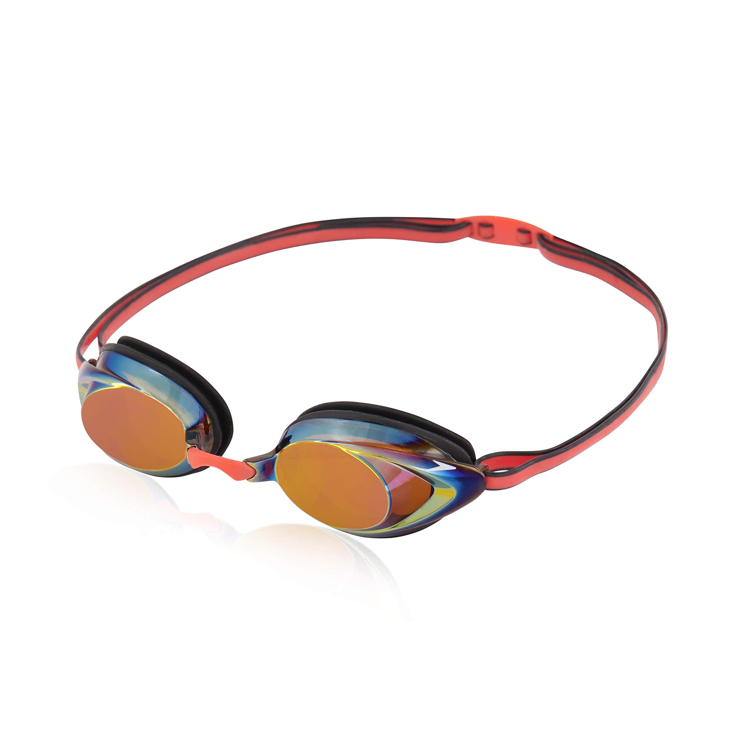 Buy now Speedo Women's Swim Goggles Mirrored Vanquisher 2.0 Speedo Black Amber Rose Gold at indiglob india