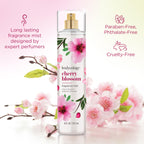 Bodycology's Cherry Blossom Fragrance Mist, 8 fl oz, paraben and phthalate-free, cruelty-free, designed by expert perfumers.