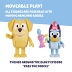 Buy now Bluey Pass The Parcel Figurine Toys Pack of 4, Character Toys with Bingo, Lucky’s Dad, and Lila Figures, Small Action Figures for Kids Ages 3+ at indiglob india
