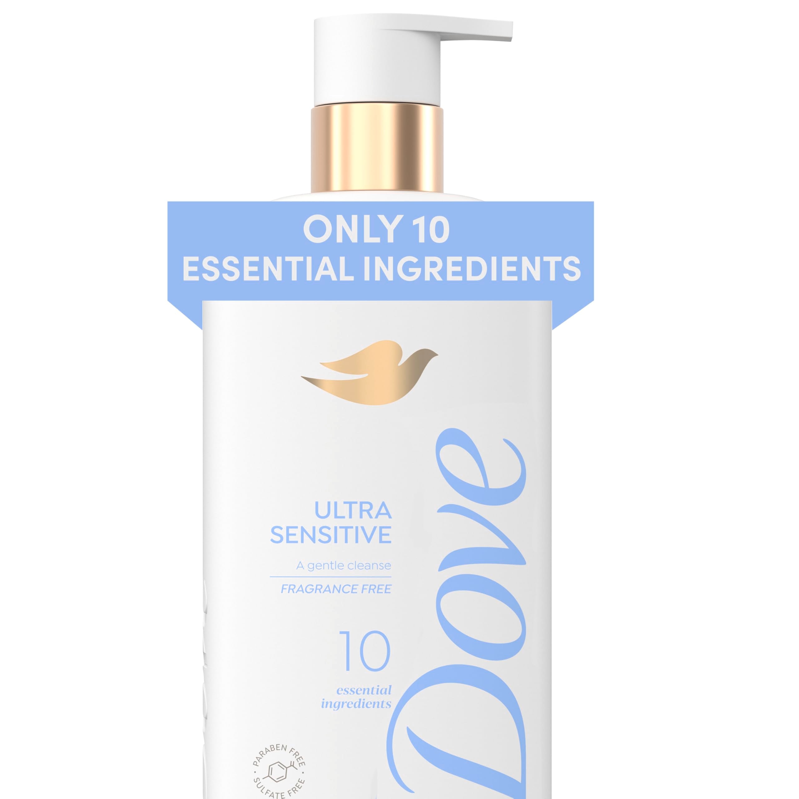 Dove Ultra Sensitive Serum Body Wash Fragrance Free, 18.5 oz | For sensitive skin, Helps moisturize skin, Fragrance free