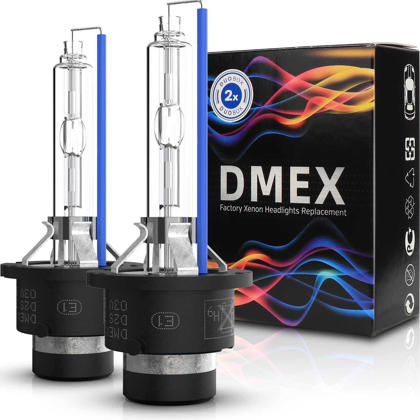 Buy now DMEX D4S HID Headlight Bulbs Xenon 35W Replacement 66440 42402 42402WX - Pack of 2, 8000K White Blue (Not fit Halogen Headlamp) D2S at indiglob india