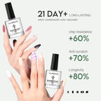 Glamonade Base Top Coat Nail Polish: Clear Quick Dry Nail Polish High Shine Long Lasting Glossy Regular Nail Lacquer Air Dry Fast Base Coat for Women Gift Nail Art Manicure Salon Quality