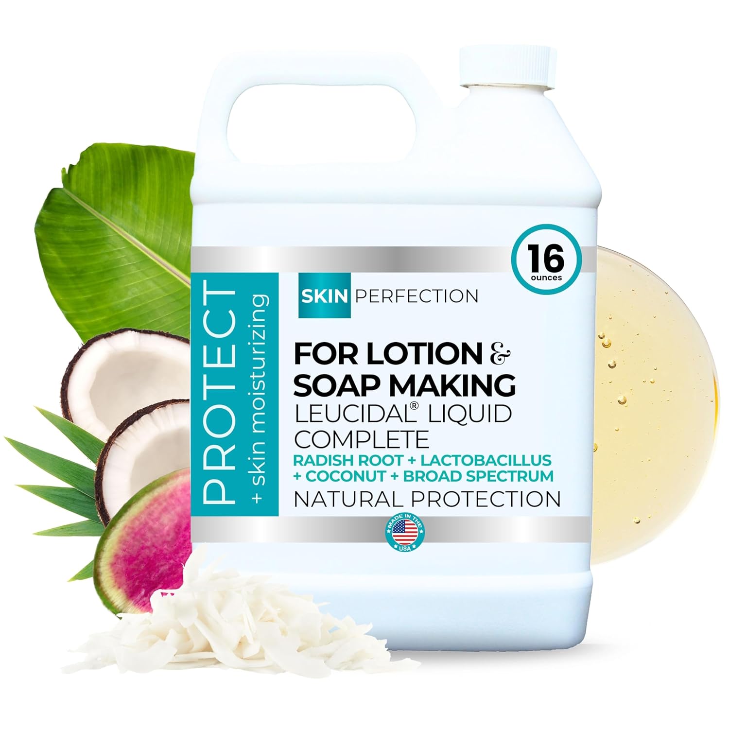 Buy now Skin Perfection Leucidal Liquid Complete - Ideal Water Based Moisturizer & Lotion Making Supplies - Natural Preservative Alternative with Root Ferment Filtrate, Lactobacillus & Coconut Fruit Extract 16 Ounce (Pack of 1) at indiglob india