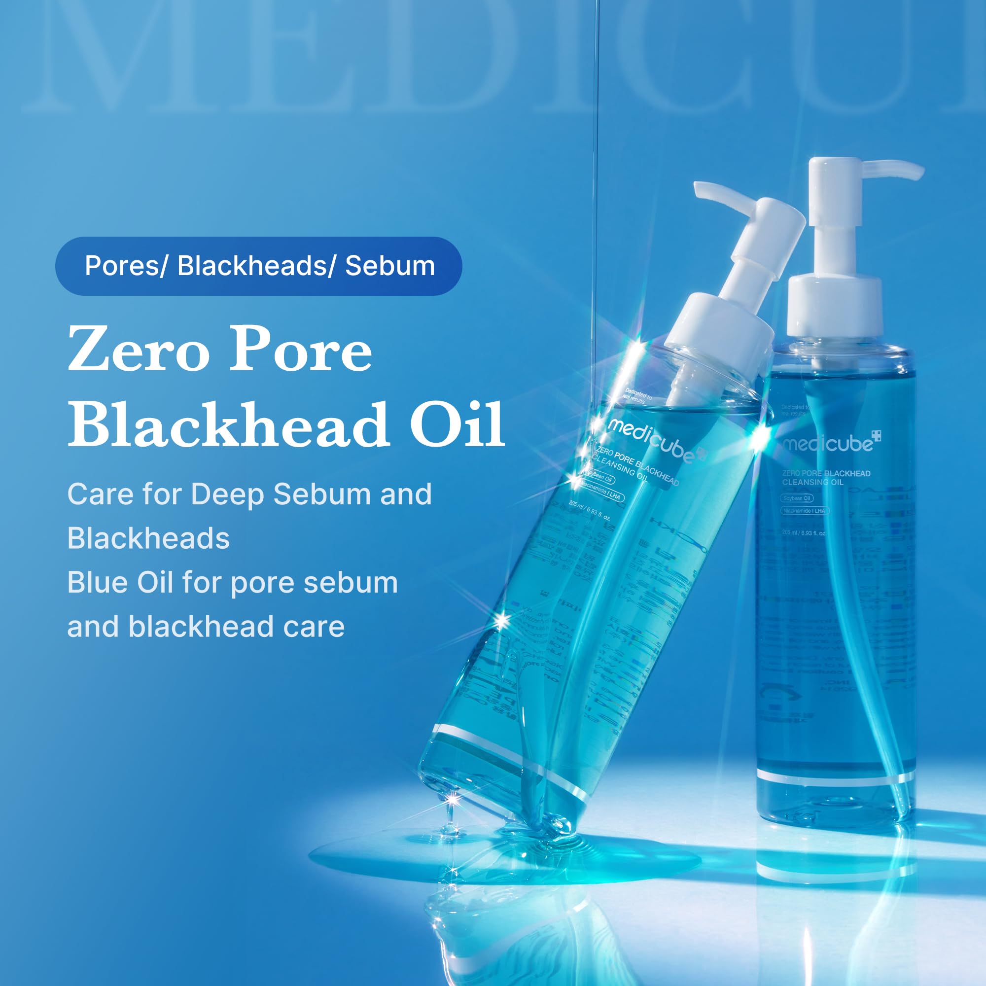 medicube Cleansing Oil Zero Pore Blackhead | Makeup Remover for all skin types, Daily Moisture Facial Cleanser, Low-Irritation, Korean Skin Care, 205ml / 6.93 fl.oz