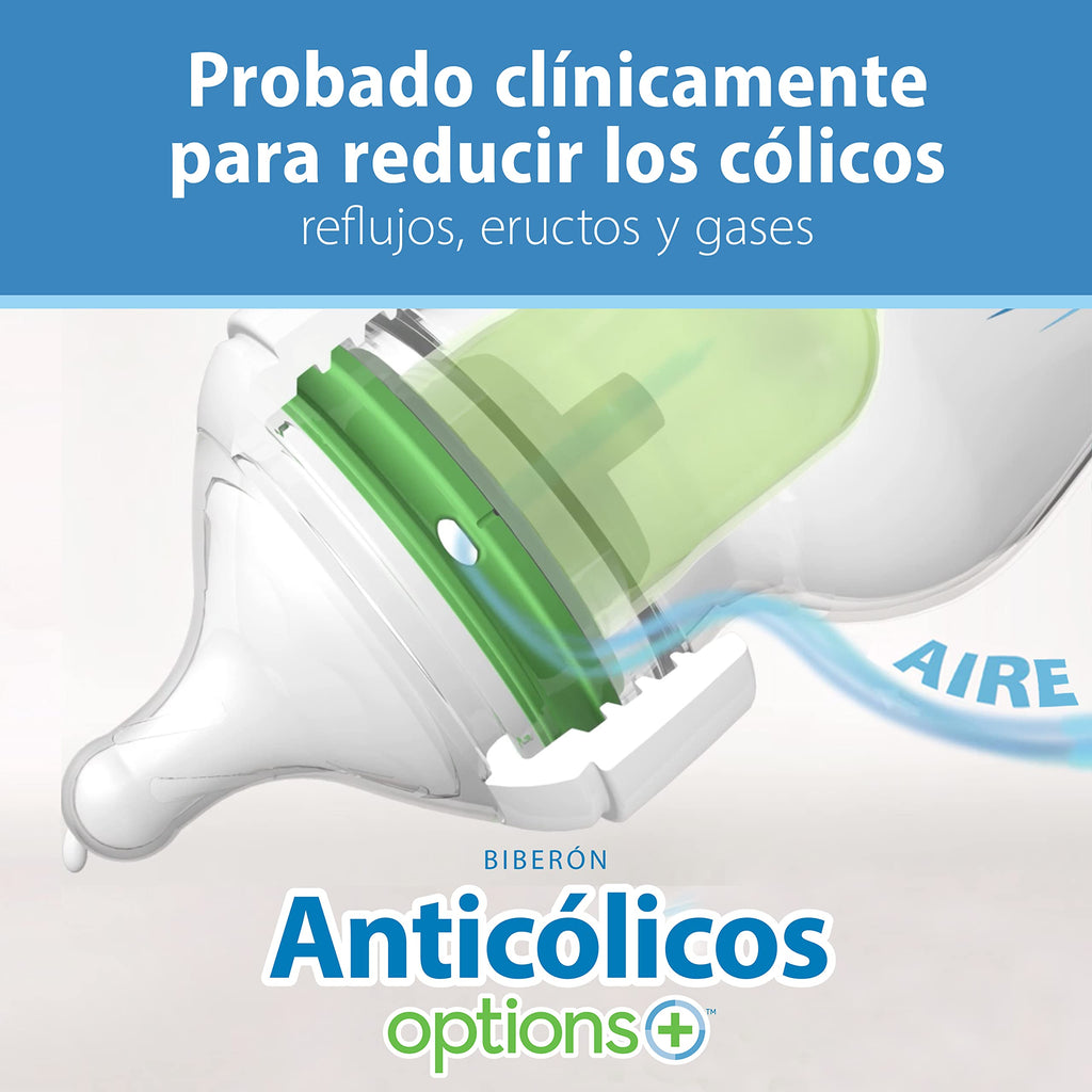 Dr. Brown's Anti-Colic Options+ Wide-Neck Baby Bottle, 9 oz, 4-Pack