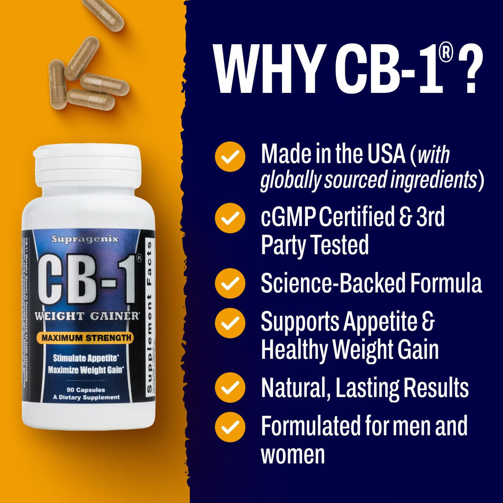 CB-1 Weight Gainer Pills (90 Count) | Clinically Tested Appetite Stimulant