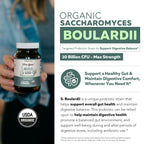 Organic Saccharomyces Boulardii - 10 Billion CFU, Clinically Validated