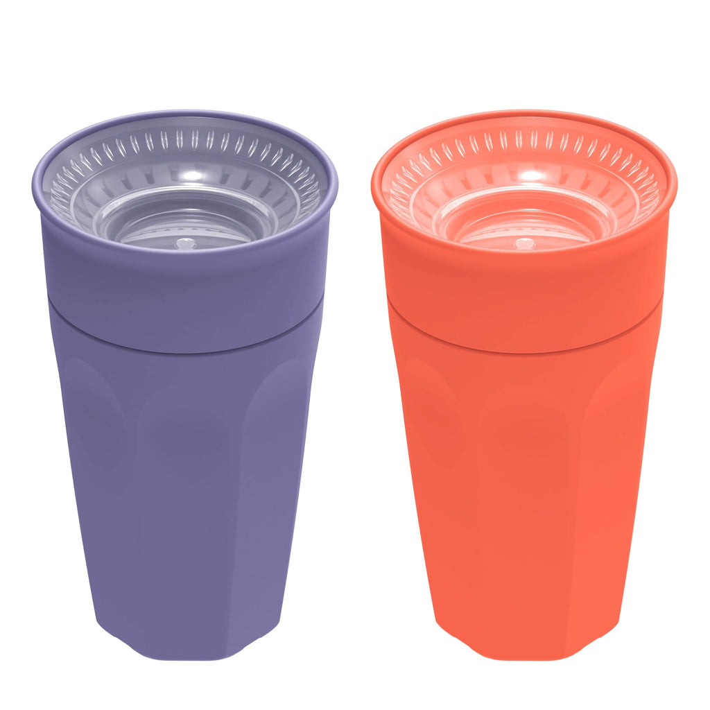Dr. Brown's Milestones Cheers360 Spoutless Cup, Coral and Purple, 2-Pack