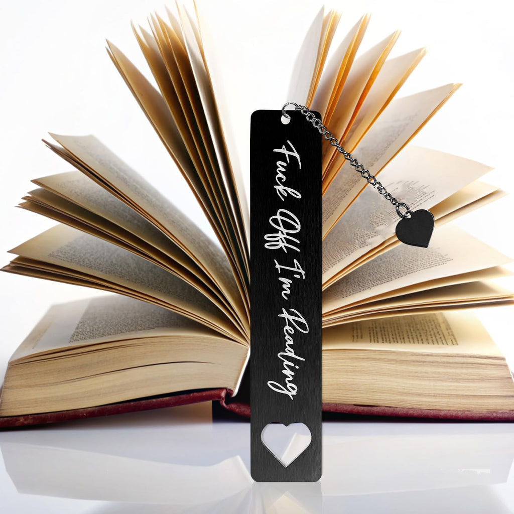Tyqour Funny Bookmarks Book Lovers Book Markers for Women Reading Book Accessories for Reading Lovers Fun Bookmarks Gifts for Friends Christmas New Year Birthday Graduation(Black)