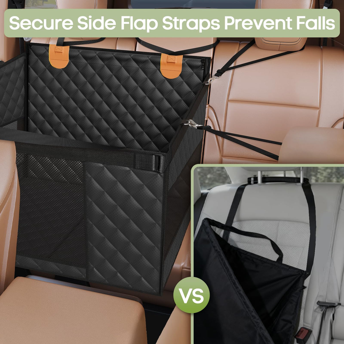 Dog Car Seat for Large Medium Dogs, Hard Bottom Back Seat Extender