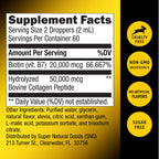 Super Natural Goods Liquid Biotin & Collagen 70,000mcg Hair Growth Vitamin Drops - Radiant Skin, Strong Nail Support - High Potency Hair Loss Supplement for Damaged Strands, for Men & Women (4oz)