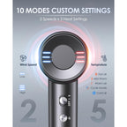 Dual Voltage Hair Dryer for Travel, 170,000 RPM High-Speed Blow Dryer