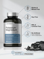 Horbäach Potassium Magnesium Supplement | 240 Capsules | Premium Quality