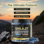 Pure Shilajit Gummies, Sea Moss, Ashwagandha, 105+ Trace Minerals – Organic Burdock Root & Lions Mane Mushroom - Blue Razz – Vegan & Non-GMO – Made in USA – 60ct