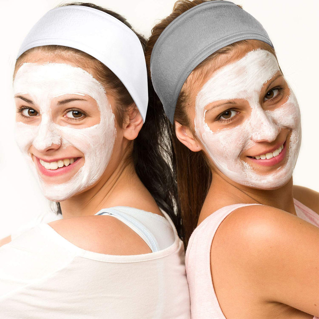 Buy now Whaline 3Pcs Spa Facial Headband Make Up Wrap Head Terry Cloth Headband Adjustable Washable Towel for Face Washing Shower Skincare Facial Treatment Sport Fits Makeup (White, Black, Gray) at indiglob india