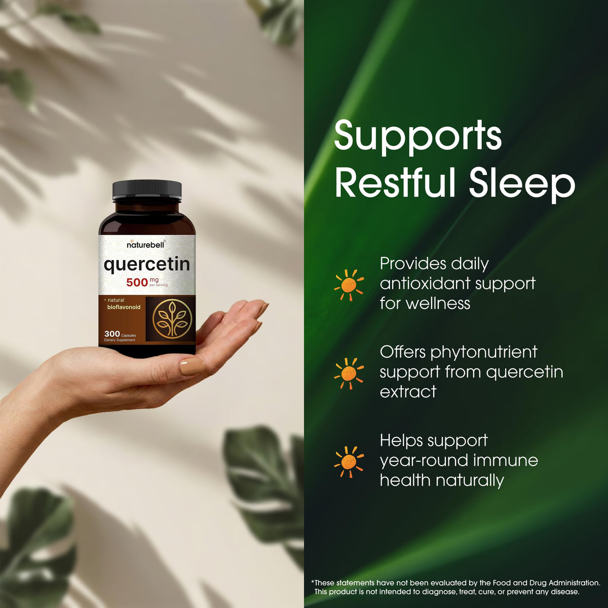 NatureBell Quercetin 500mg, 300 Capsules