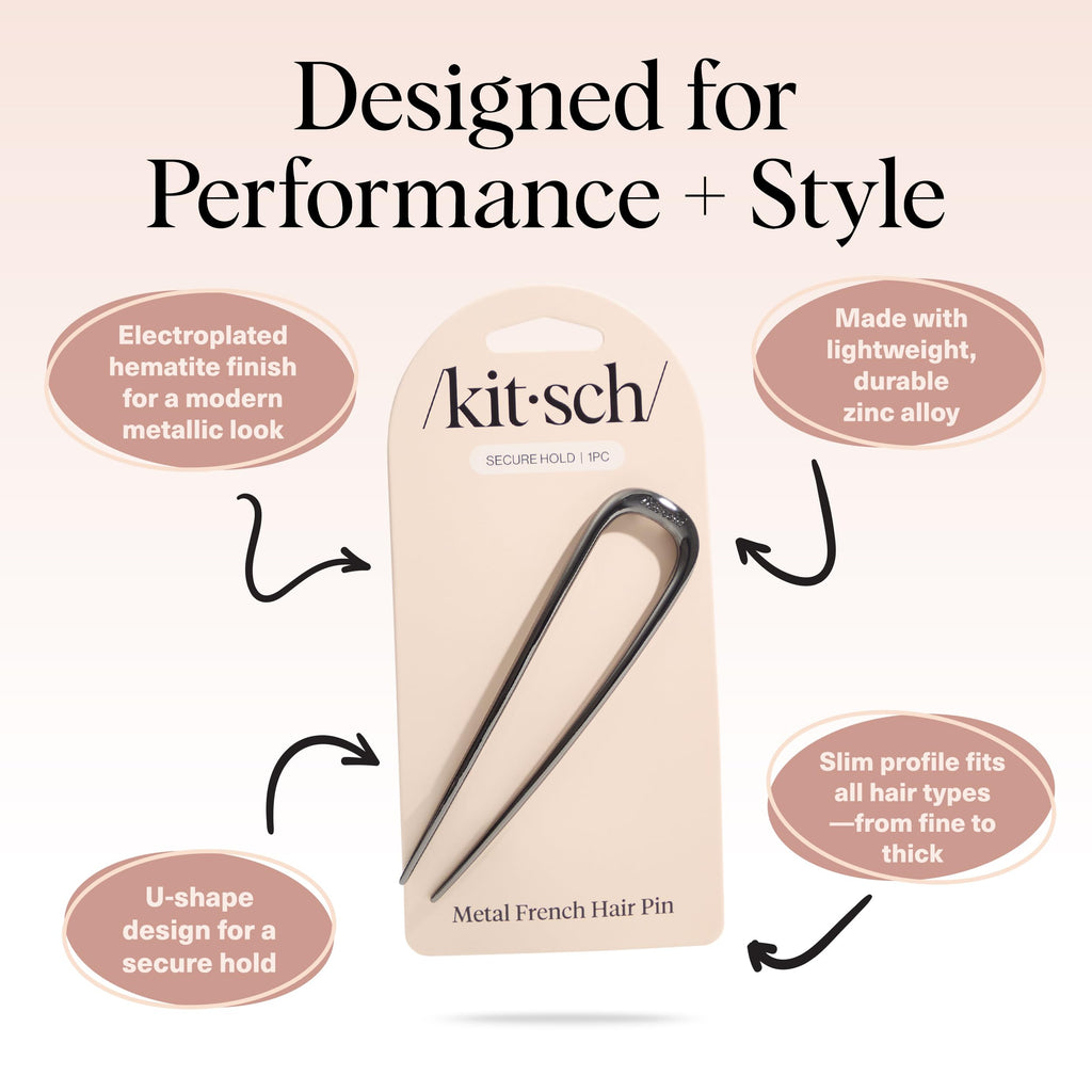 Buy now Kitsch French Hair Pins for Women â€“ Elegant & Durable Metal Hair Fork for Updos, Chignon, Bun & Twist Hairstyles, Secure Hold All Day, Comfortable Fit | Ideal Gifts for Women- Gold, 1pc at indiglob india