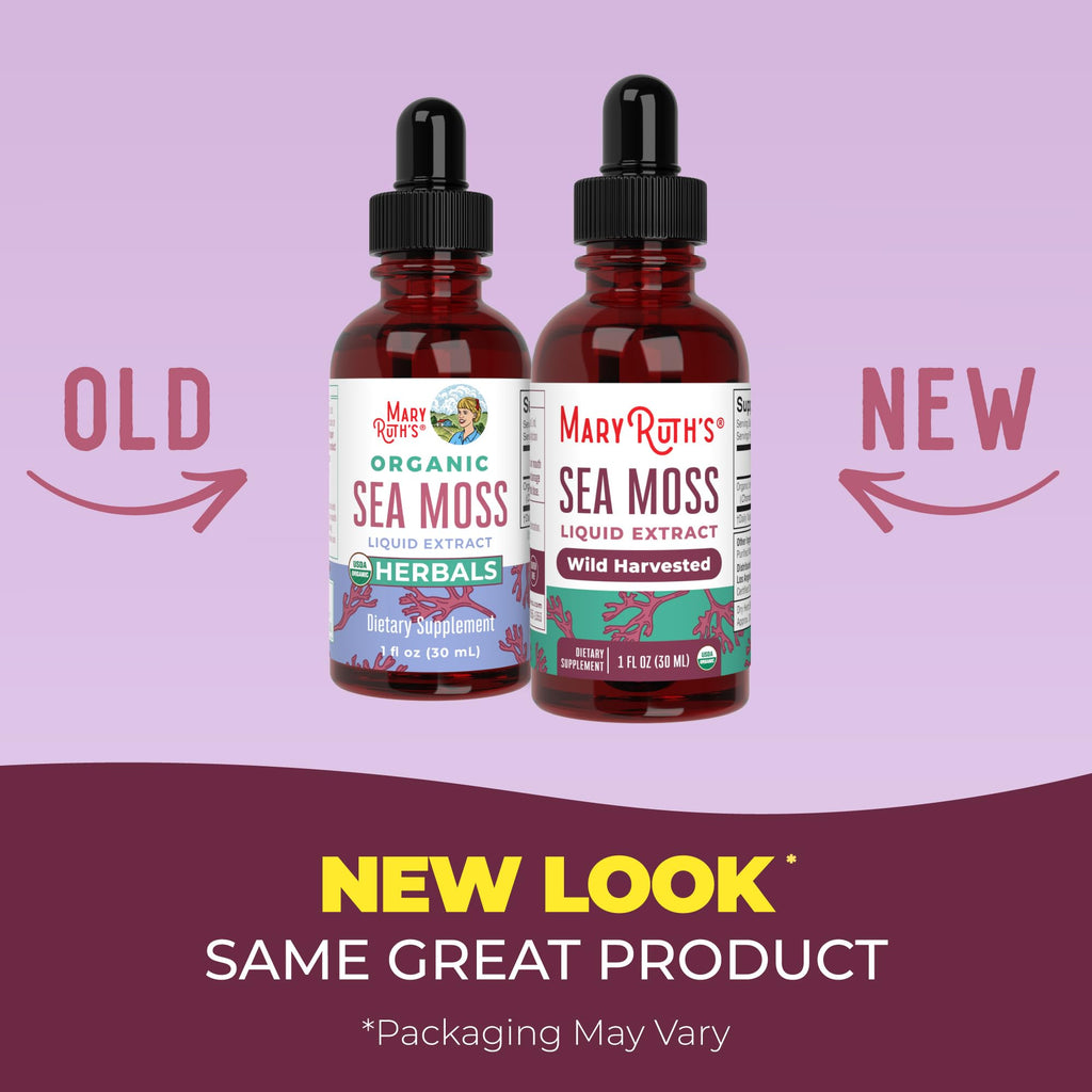 MARYRUTH'S Organic Irish Sea Moss Liquid Drops, Unflavored, 1 Fl Oz | Chondrus Crispus, Wild Harvested, For Adults & Kids Ages 14+, Sugar Free, Vegan