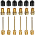 6 Pack Presta-Schrader Valve Adapter Set w/Valve Caps & Ball Pump Needles