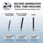 Introducing the JUDYDOLL Waterproof Mascara with 3D Curling. Features upgraded steel tube design for precise application.