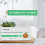 McKesson Adhesive Bandages, Sterile, Fabric, Tan, 1 in, 100 ct