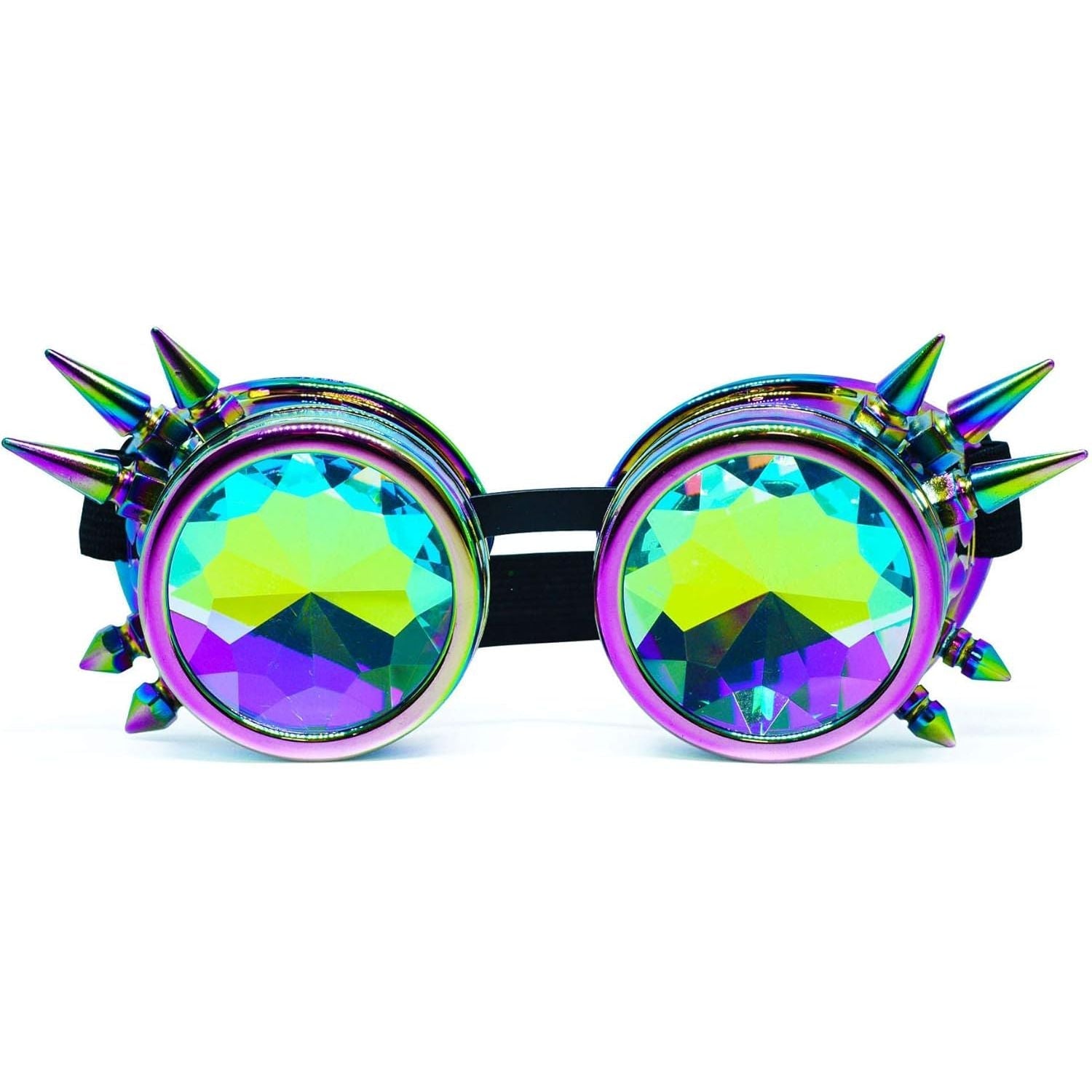 Buy now SoJourner Bags Kaleidoscope Glasses - Trippy Psychedelic Rave Goggles - Funky Prism Glasses For Raves - Festival Accessories Iridescent Rainbow at indiglob india