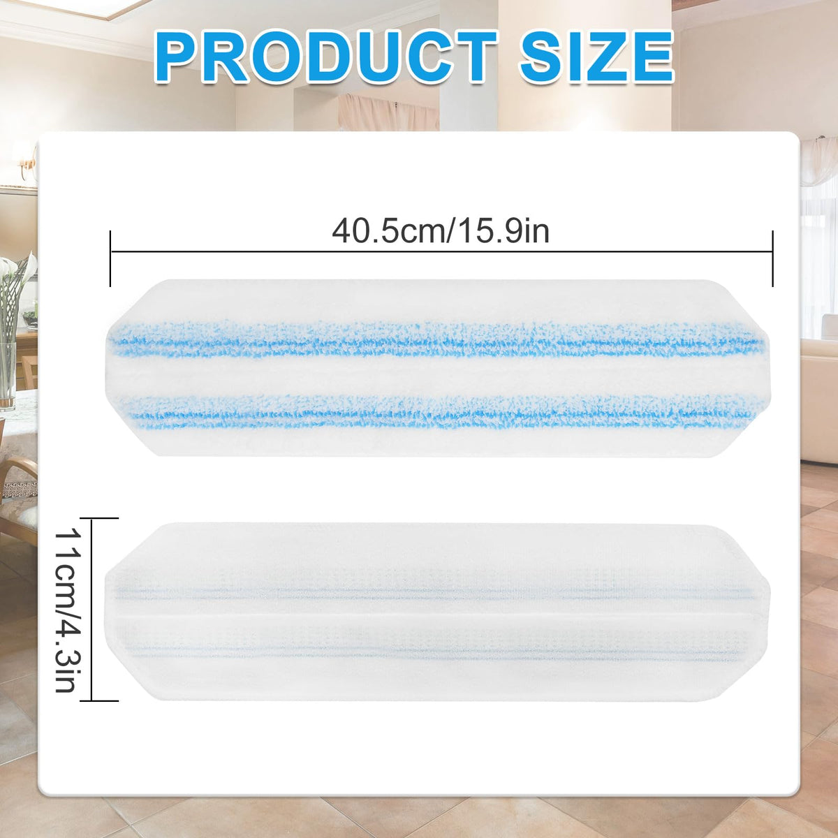 Mop Replacement Pads for Ocedar H2prO Flat Mop, 4 Pack Mop Refills for O-Cedar H2pro Flat Mop, Machine Washable Reusable Microfiber Mop Heads Replacements for Ocedar H2 Pro Mop