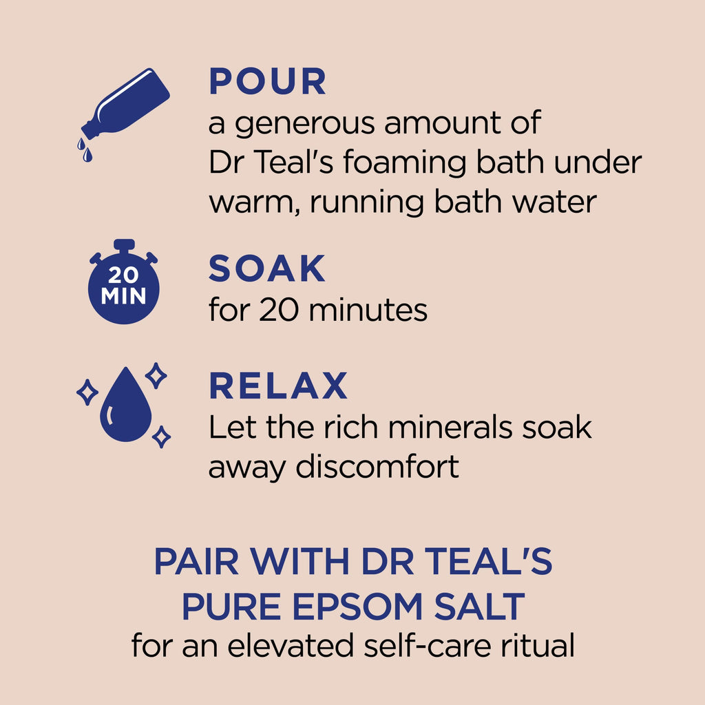 Dr Teal's Foaming Bath with Pure Epsom Salt, Shea Butter & Almond Oil, 62.5 fl oz