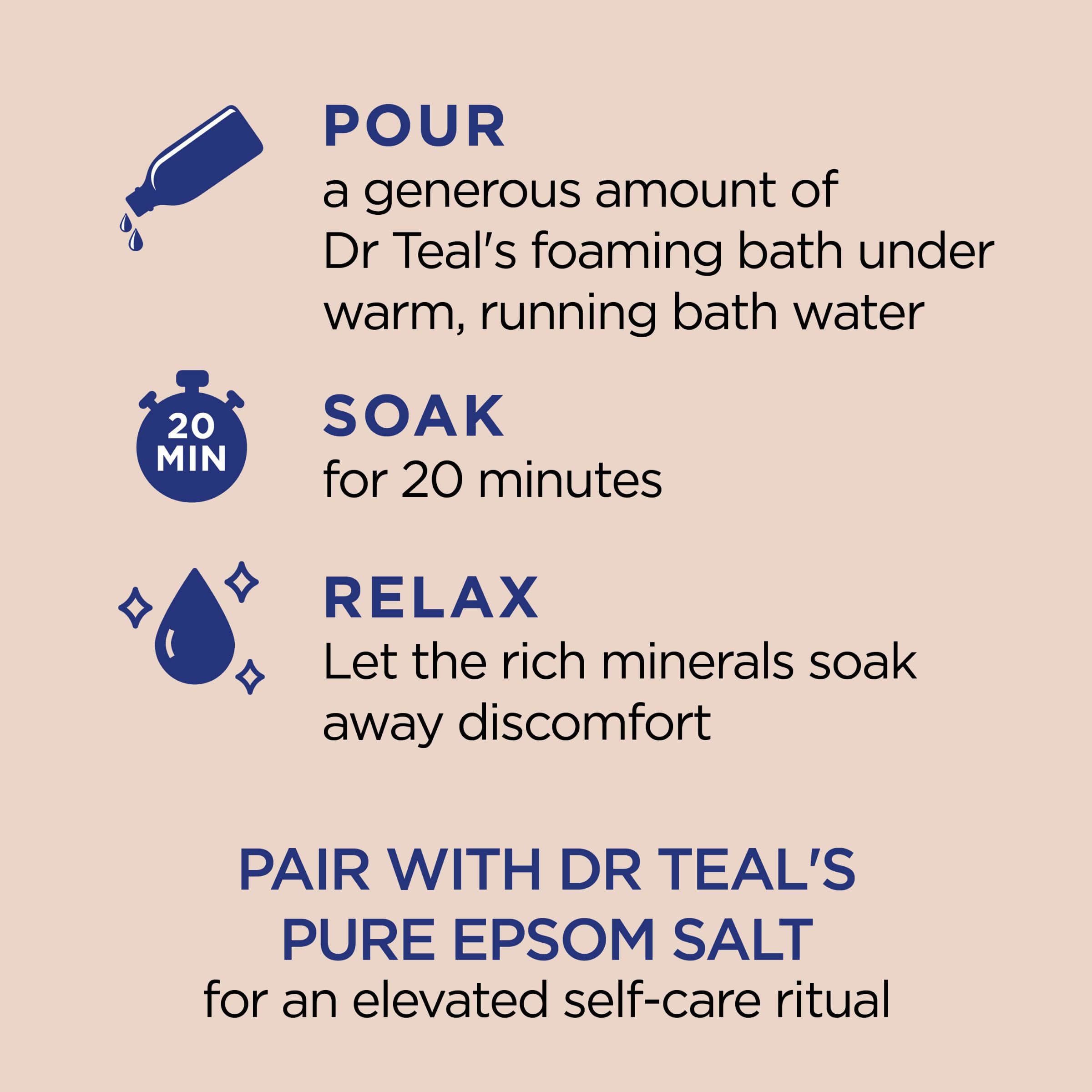 Dr Teal's Foaming Bath with Pure Epsom Salt, Shea Butter & Almond Oil, 62.5 fl oz