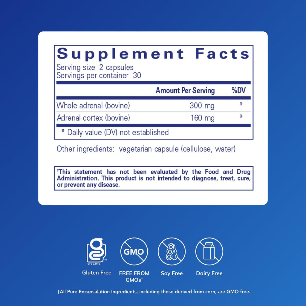 Pure Encapsulations Adrenal Cortex Supplement, 60 Capsules