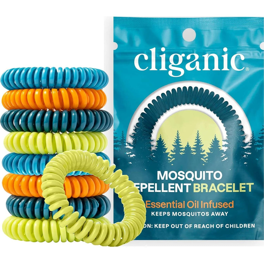 Buy now Cliganic 10 Pack Mosquito Repellent Bracelets for Adults & Kids - Natural DEET-Free Bands, Individually Wrapped at indiglob india