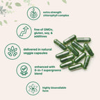 Micro Ingredients Chlorophyll Super Greens Complex | 240 Veggie Capsules with Parsley, Moringa, Spirulina, Chlorella, & More | Gluten-Free, No Additives