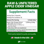 HealthFare Apple Cider Vinegar Capsules with the Mother | Raw, Organic & Unfiltered ACV | 150 Vegan Pills | Maximum Strength Supplement for Detox & Digestion | Non-GMO, Gluten-Free, Made in USA
