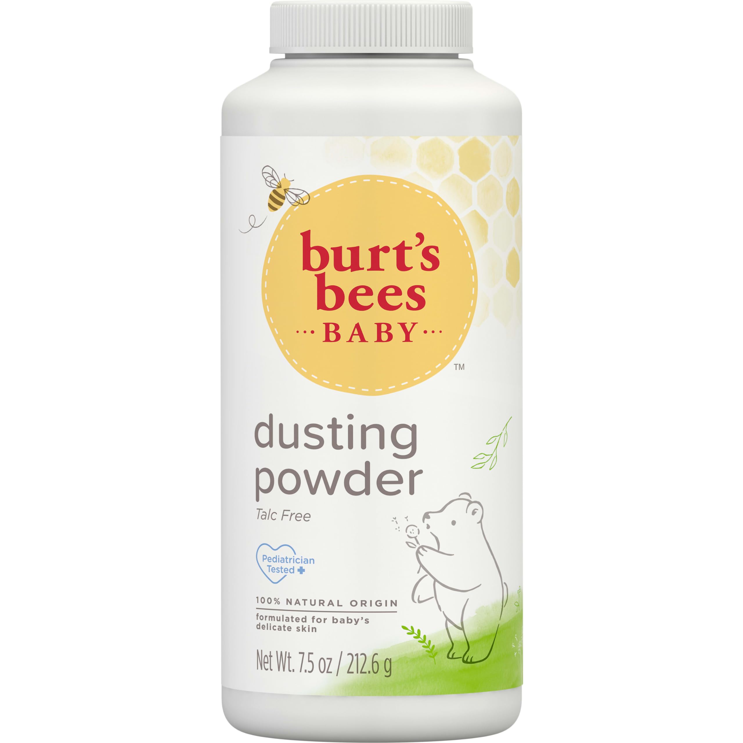 Burt's Bees Baby Dusting Powder, 7.5 Ounces | Talc-Free, Pediatrician Tested, Baby Skin Care Essential, Helps Keep Skin Soft and Dry, 100 Percent Natural Origin