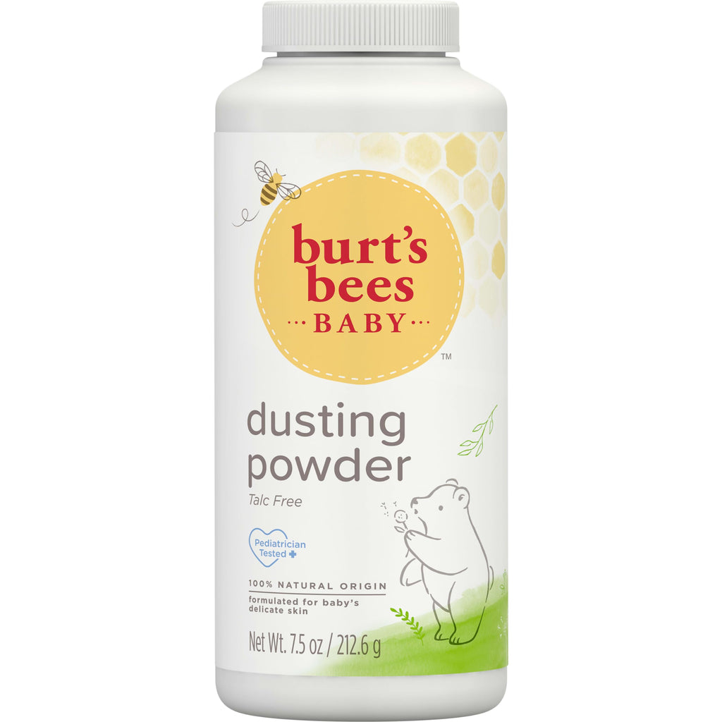 Burt's Bees Baby Dusting Powder, 7.5 Ounces | Talc-Free, Pediatrician Tested, Baby Skin Care Essential, Helps Keep Skin Soft and Dry, 100 Percent Natural Origin