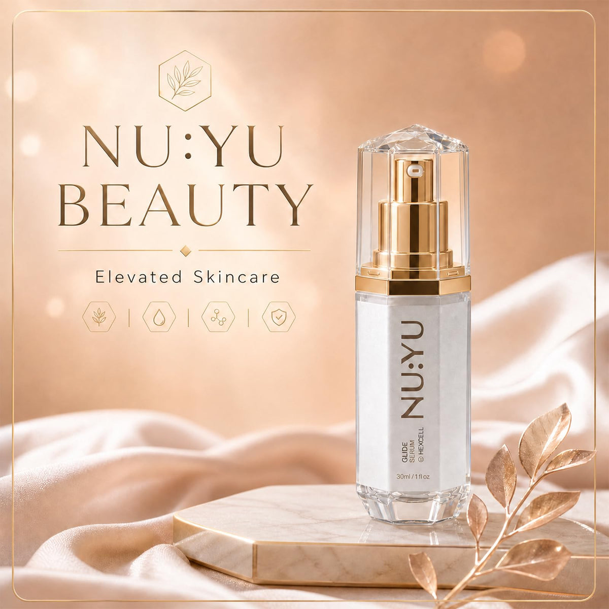 NuYu Glide Facial Hair Minimizing Serum for Women, Post Hair Removal Face Serum for Upper Lip, Chin & Cheeks, Helps Slow Regrowth and Soften Hair, Hydrating Skin Barrier Care for Smooth